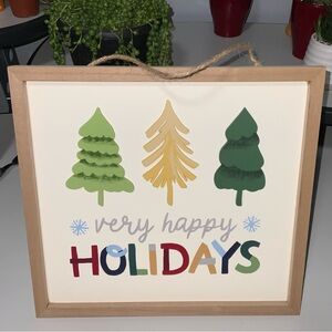 Target Wondershop VERY HAPPY HOLIDAYS Wood Picture / Sign
